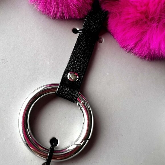 NWT ZARA HEART KEYRING BAG CHARM FUR *Hot Pink *Purple *Pink - Picture 10 of 10